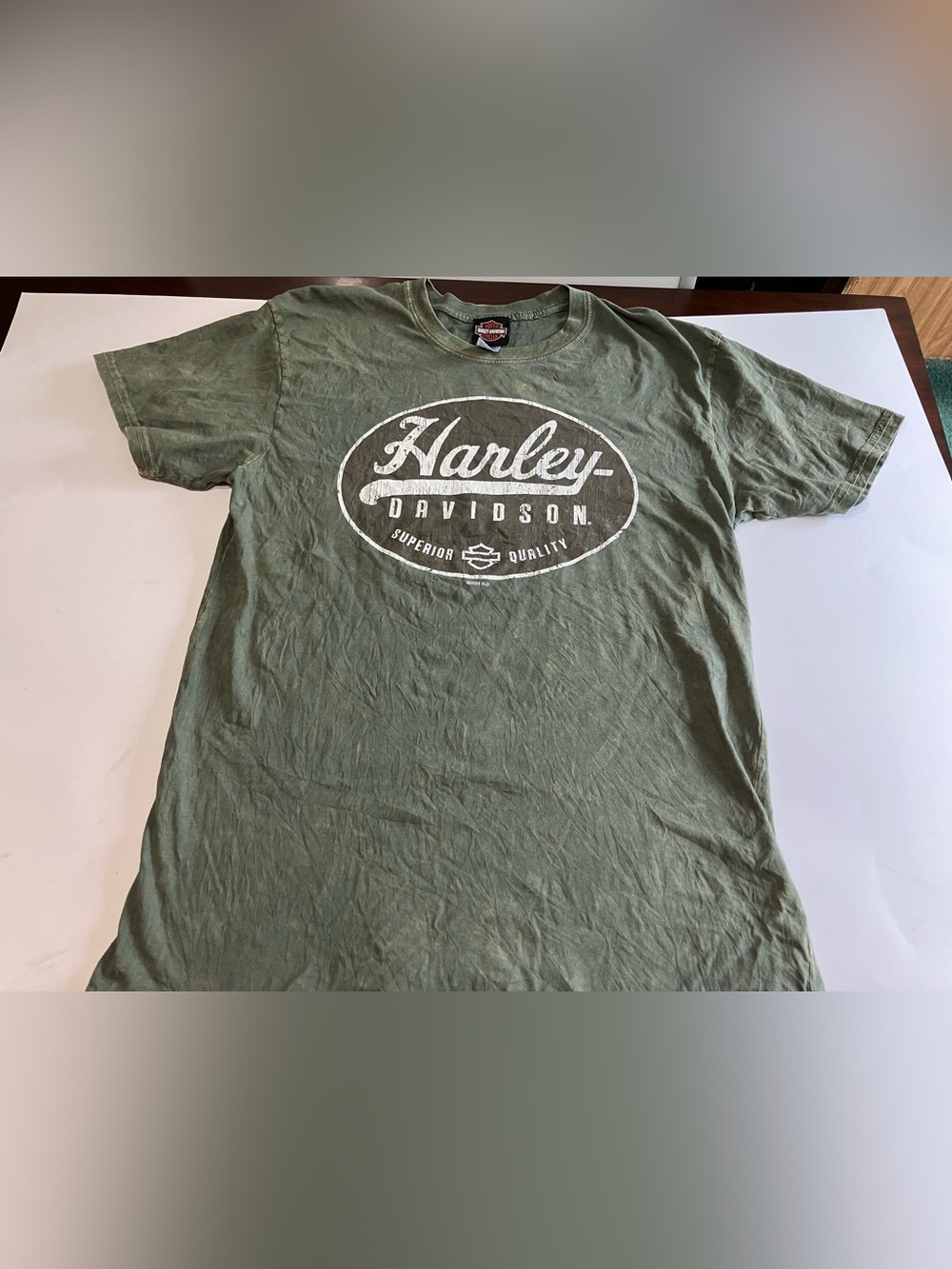Harley Davidson T-Shirt Olive Green Size L Harley Bumpus Of Memphis, Tennessee